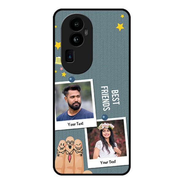 Oppo Reno 10 Pro Plus 5G Personalized Glass Phone Case - Sticky Frames and Friendship Design Oppo Reno 10 Pro Plus 5G Personalized Glass Phone Case - Sticky Frames and Friendship Design