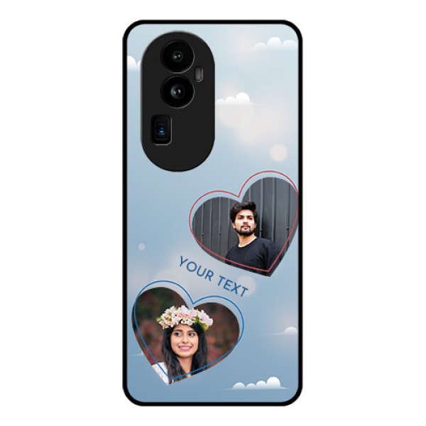 Oppo Reno 10 Pro Plus 5G Custom Glass Mobile Case - Blue Color Couple Design