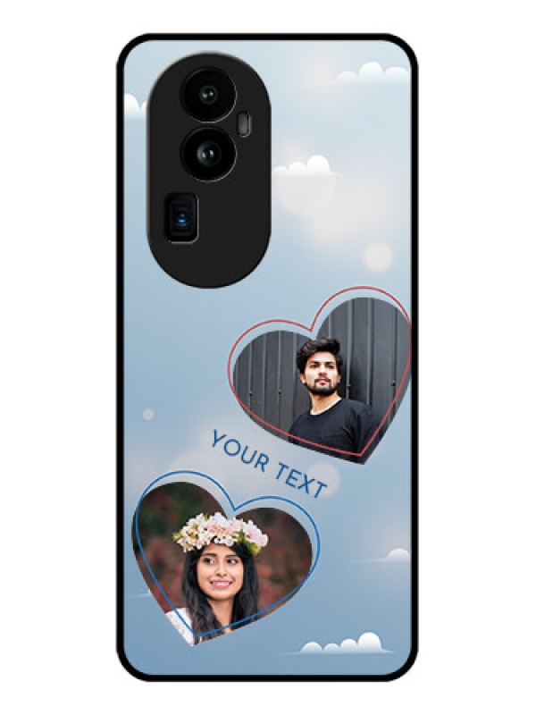 Custom Oppo Reno 10 Pro Plus 5G Custom Glass Mobile Case - Blue Color Couple Design