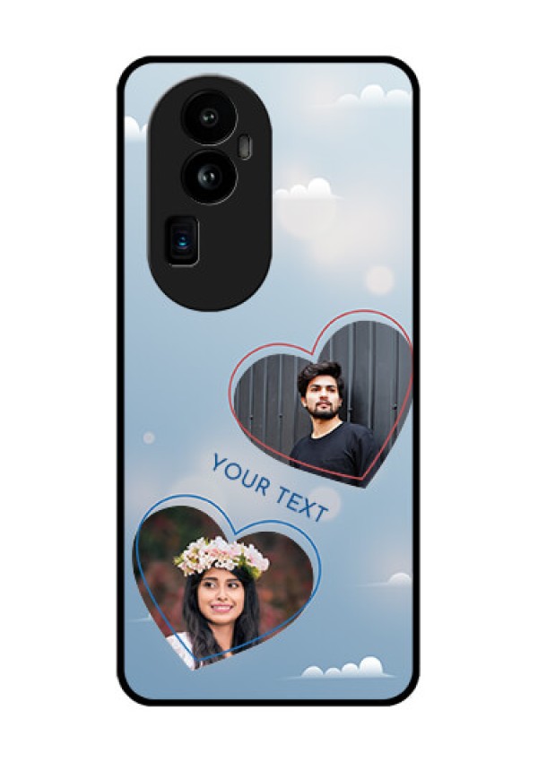 Oppo Reno 10 Pro Plus 5G Custom Glass Mobile Case - Blue Color Couple Design
