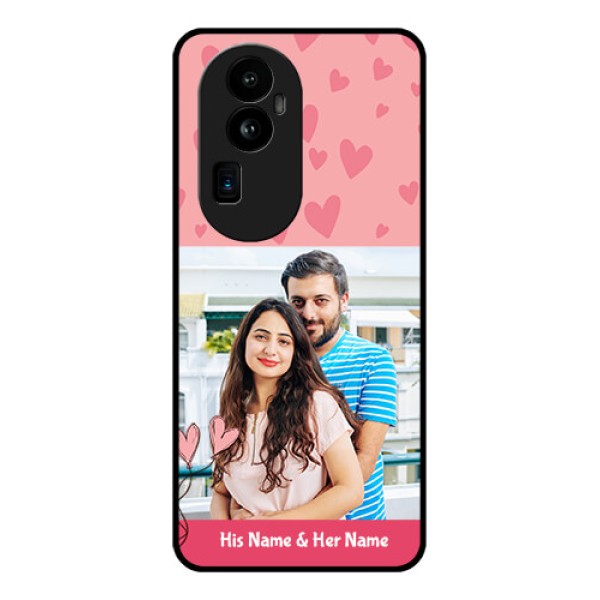 Oppo Reno 10 Pro Plus 5G Personalized Glass Phone Case - Love Design Peach Color Oppo Reno 10 Pro Plus 5G Personalized Glass Phone Case - Love Design Peach Color