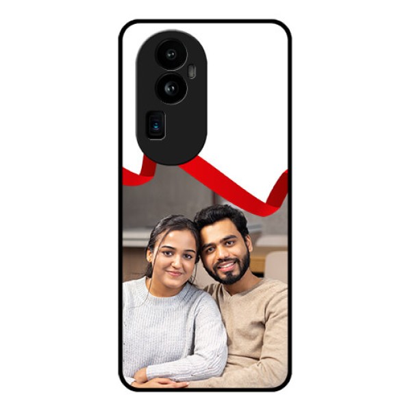 Oppo Reno 10 Pro Plus 5G Photo Printing on Glass Case - Red Ribbon Frame Design