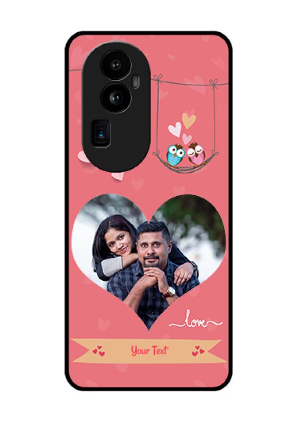 Oppo Reno 10 Pro Plus 5G Personalized Glass Phone Case - Peach Color Love Design