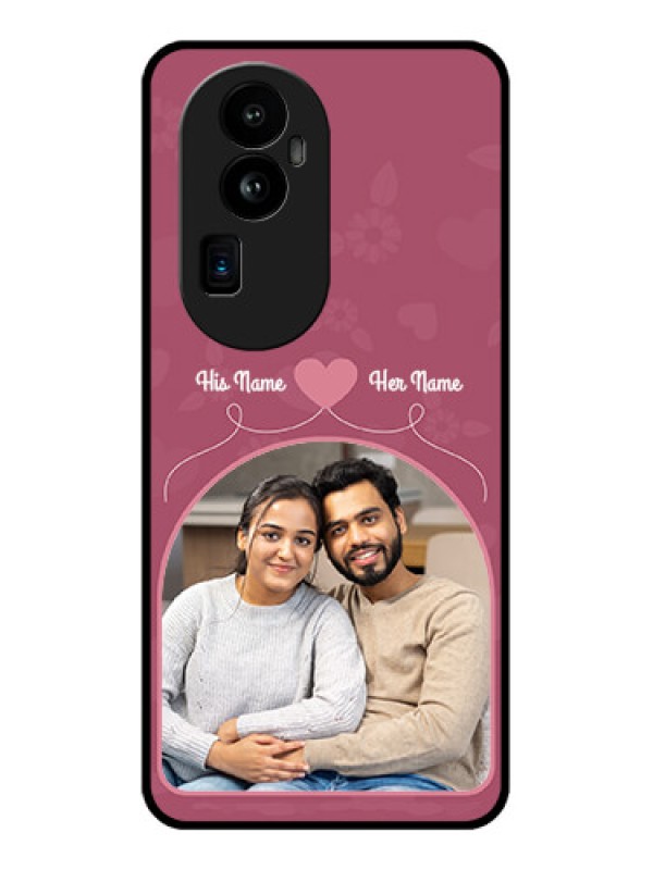 Custom Oppo Reno 10 Pro Plus 5G Photo Printing on Glass Case - Love Floral Design
