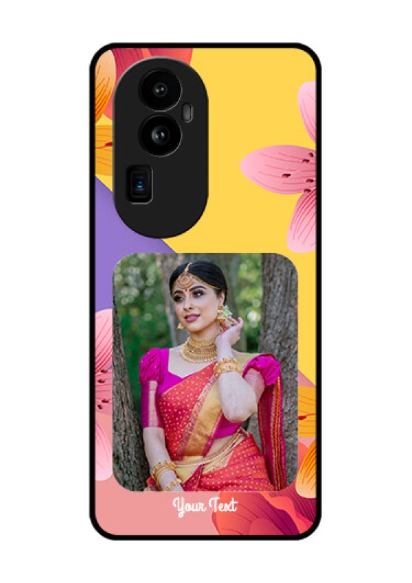 Oppo Reno 10 Pro Plus 5G Custom Glass Mobile Case - 3 Image With Vintage Floral Design