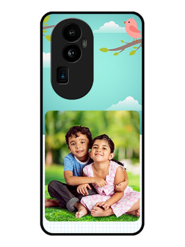 Custom Oppo Reno 10 Pro Plus 5G Photo Printing on Glass Case - Doodle love Design