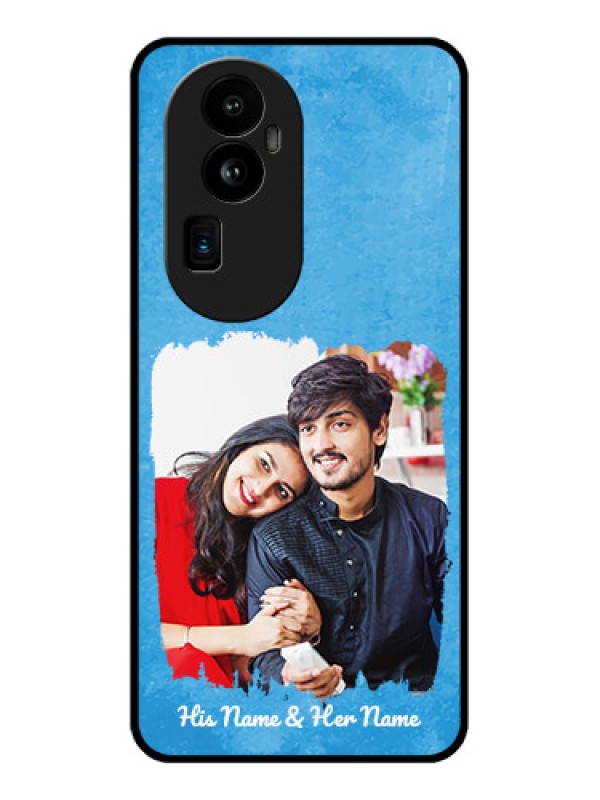 Custom Oppo Reno 10 Pro Plus 5G Custom Glass Phone Case - Blue Color Vintage Design