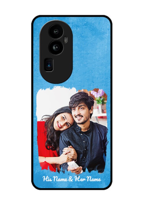 Oppo Reno 10 Pro Plus 5G Custom Glass Phone Case - Blue Color Vintage Design