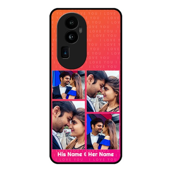 Oppo Reno 10 Pro Plus 5G Custom Glass Phone Case - I Love You Pink Design