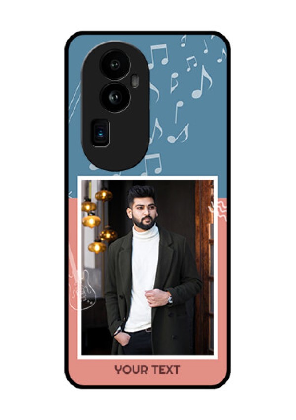 Oppo Reno 10 Pro Plus 5G Photo Printing on Glass Case - with Color Musical Note Design