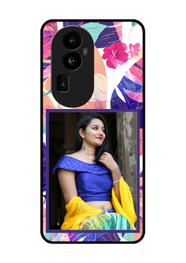 Oppo Reno 10 Pro Plus 5G Custom Glass Mobile Case - Abstract Floral Design