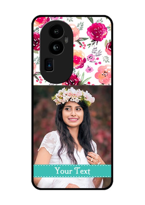 Oppo Reno 10 Pro Plus 5G Custom Glass Phone Case - Watercolor Floral Design