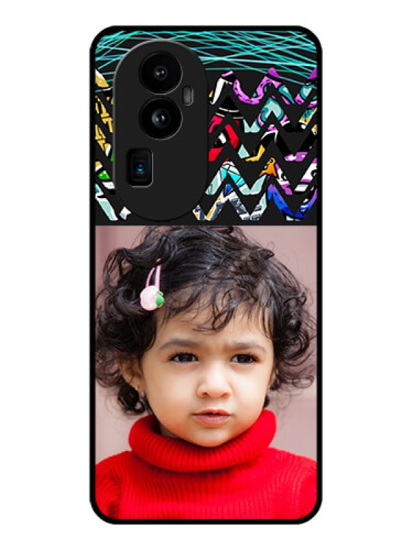 Custom Oppo Reno 10 Pro Plus 5G Personalized Glass Phone Case - Neon Abstract Design