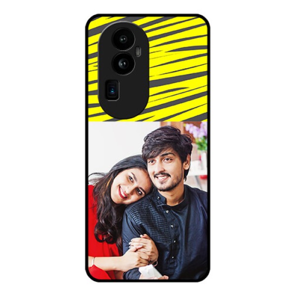 Oppo Reno 10 Pro Plus 5G Photo Printing on Glass Case - Yellow Abstract Design