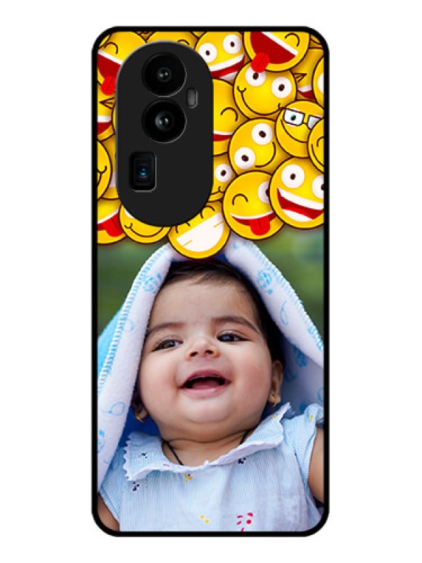 Custom Oppo Reno 10 Pro Plus 5G Custom Glass Mobile Case - with Smiley Emoji Design