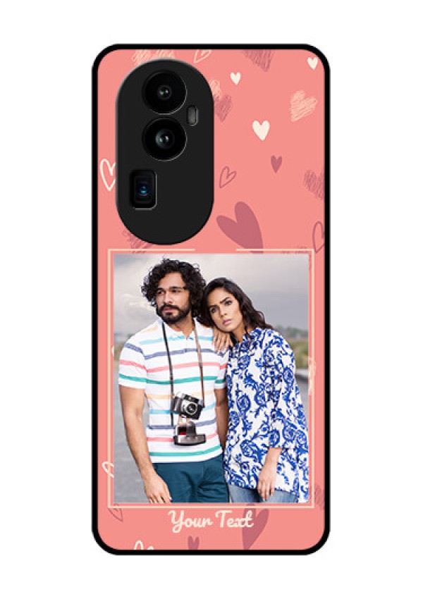 Oppo Reno 10 Pro Plus 5G Custom Glass Phone Case - Love doodle art Design