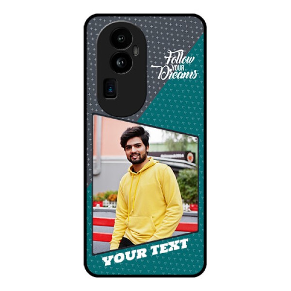 Oppo Reno 10 Pro Plus 5G Personalized Glass Phone Case - Background Pattern Design with Quote