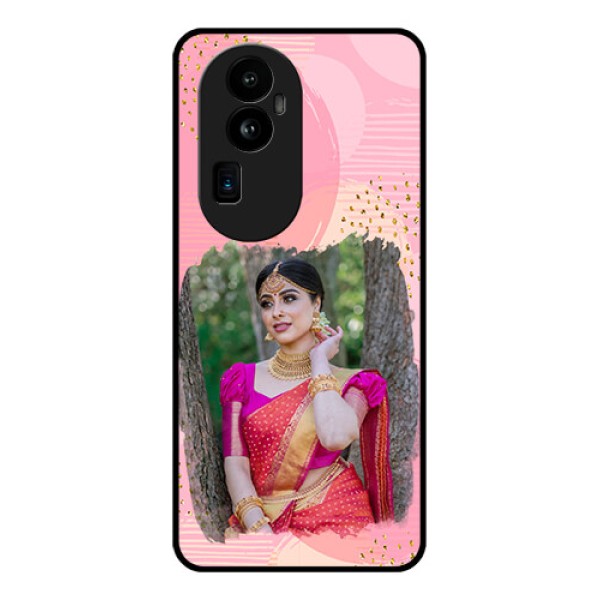 Oppo Reno 10 Pro Plus 5G Personalized Glass Phone Case - Gold Glitter Splash Design Oppo Reno 10 Pro Plus 5G Personalized Glass Phone Case - Gold Glitter Splash Design