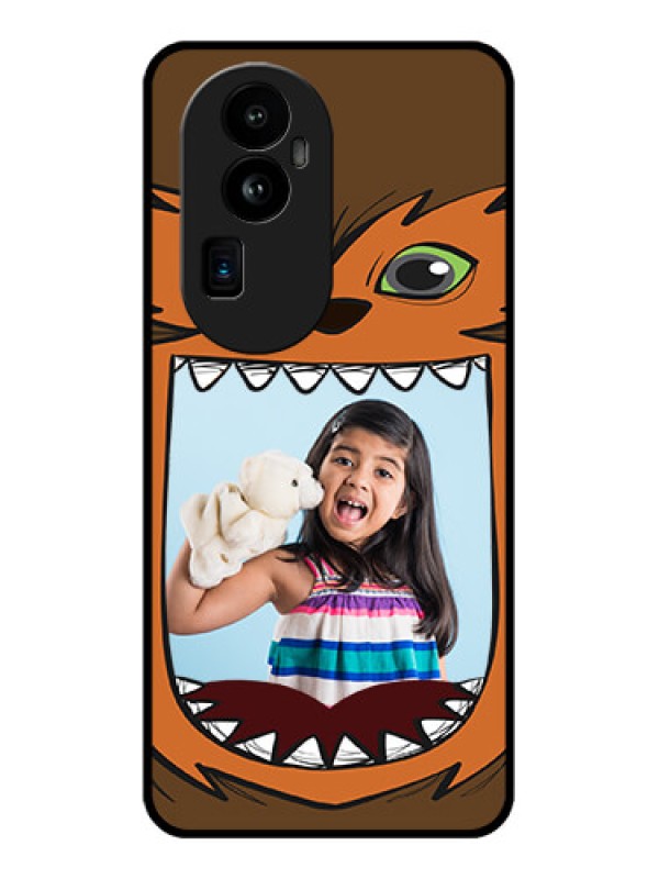 Custom Oppo Reno 10 Pro Plus 5G Photo Printing on Glass Case - Owl Monster Back Case Design