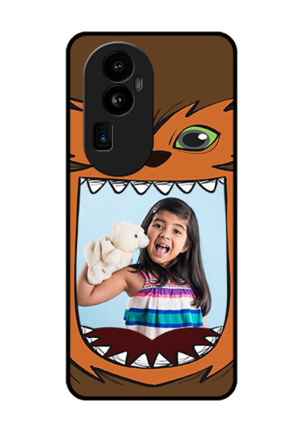 Oppo Reno 10 Pro Plus 5G Photo Printing on Glass Case - Owl Monster Back Case Design