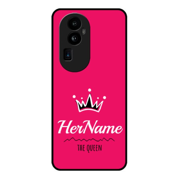 Oppo Reno 10 Pro Plus 5G Glass Phone Case Queen with Name Oppo Reno 10 Pro Plus 5G Glass Phone Case Queen with Name