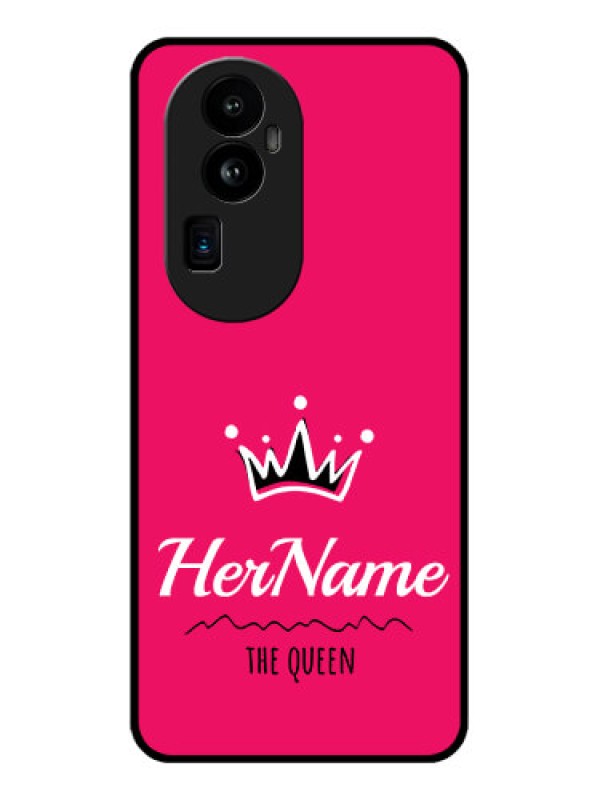 Custom Oppo Reno 10 Pro Plus 5G Glass Phone Case Queen with Name