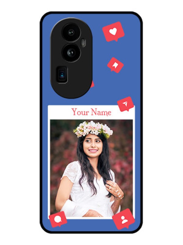 Custom Oppo Reno 10 Pro Plus 5G Custom Glass Phone Case - Like Share And Comment Design