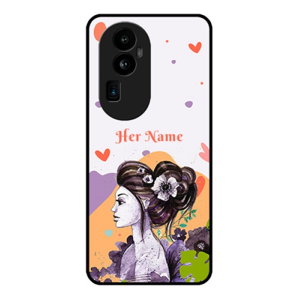 Oppo Reno 10 Pro Plus 5G Personalized Glass Phone Case - Woman And Nature Design