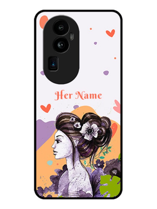 Custom Oppo Reno 10 Pro Plus 5G Personalized Glass Phone Case - Woman And Nature Design