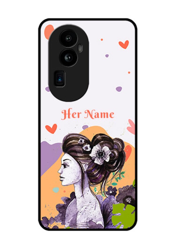 Oppo Reno 10 Pro Plus 5G Personalized Glass Phone Case - Woman And Nature Design