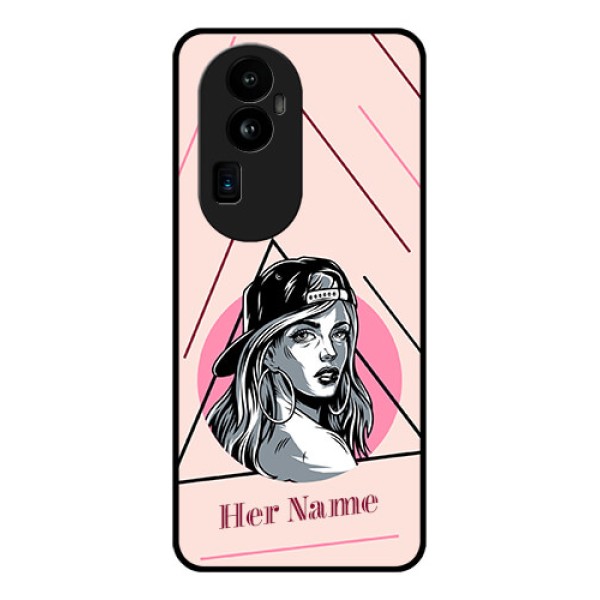 Oppo Reno 10 Pro Plus 5G Personalized Glass Phone Case - Rockstar Girl Design