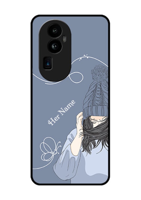 Oppo Reno 10 Pro Plus 5G Custom Glass Mobile Case - Girl in winter outfit Design