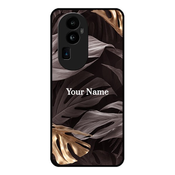 Oppo Reno 10 Pro Plus 5G Personalised Glass Phone Case - Wild Leaves digital paint Design Oppo Reno 10 Pro Plus 5G Personalised Glass Phone Case - Wild Leaves digital paint Design