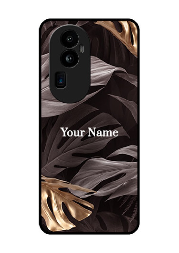 Oppo Reno 10 Pro Plus 5G Personalised Glass Phone Case - Wild Leaves digital paint Design