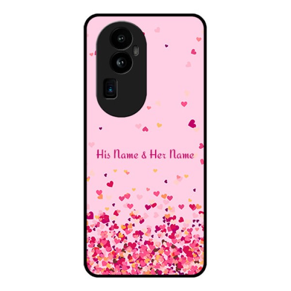 Oppo Reno 10 Pro Plus 5G Photo Printing on Glass Case - Floating Hearts Design