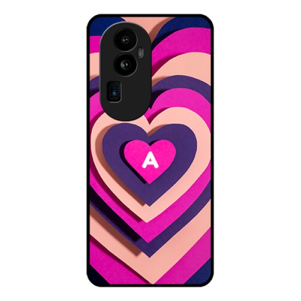 Oppo Reno 10 Pro Plus 5G Custom Glass Mobile Case - Cute Heart Pattern Design Oppo Reno 10 Pro Plus 5G Custom Glass Mobile Case - Cute Heart Pattern Design
