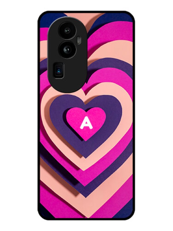 Custom Oppo Reno 10 Pro Plus 5G Custom Glass Mobile Case - Cute Heart Pattern Design