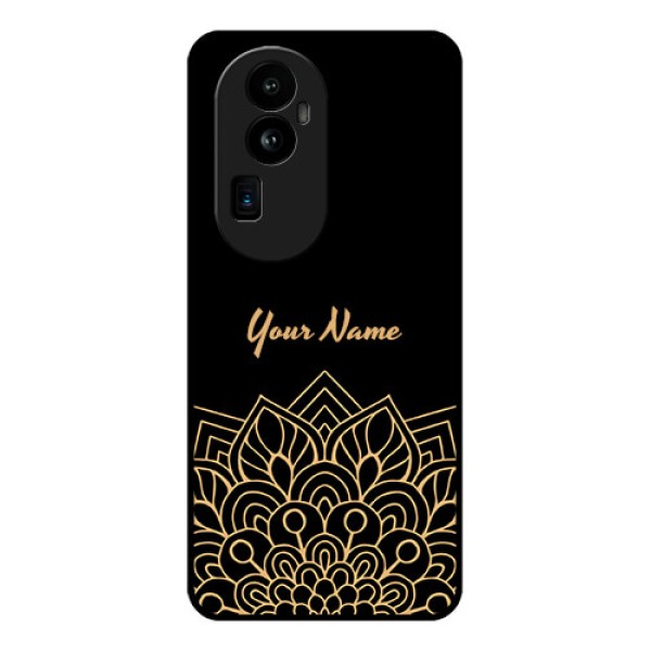 Oppo Reno 10 Pro Plus 5G Custom Glass Phone Case - Golden mandala Design