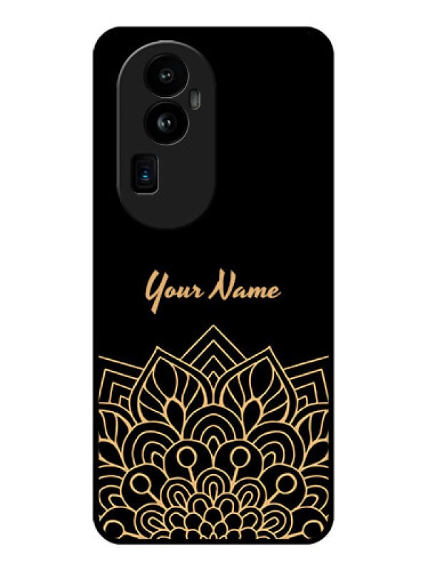 Custom Oppo Reno 10 Pro Plus 5G Custom Glass Phone Case - Golden mandala Design