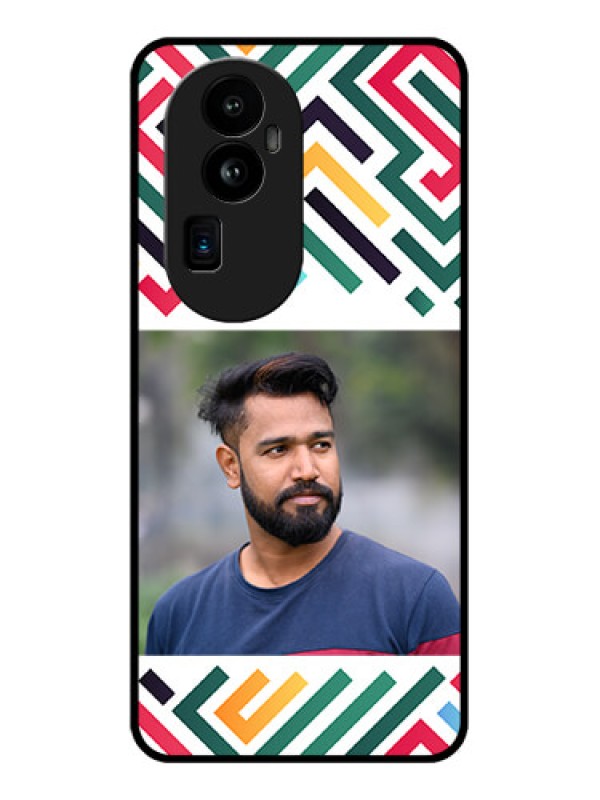 Custom Oppo Reno 10 Pro Plus 5G Personalized Glass Phone Case - Colorful Maze Pattern Design