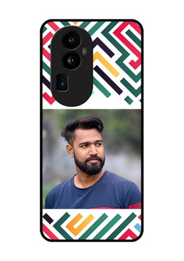 Oppo Reno 10 Pro Plus 5G Personalized Glass Phone Case - Colorful Maze Pattern Design