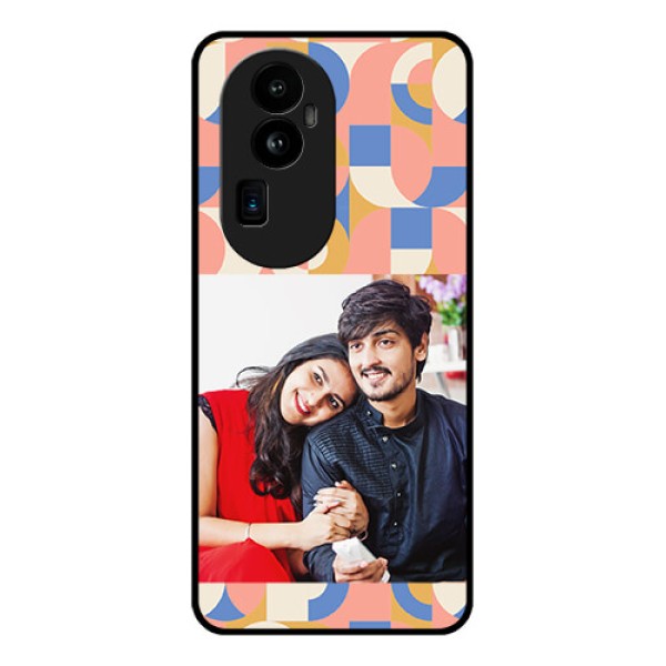 Oppo Reno 10 Pro Plus 5G Photo Printing on Glass Case - Semi-circle Maze Pattern Design