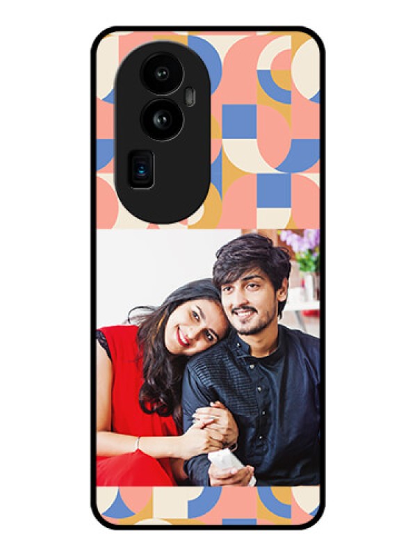 Custom Oppo Reno 10 Pro Plus 5G Photo Printing on Glass Case - Semi-circle Maze Pattern Design