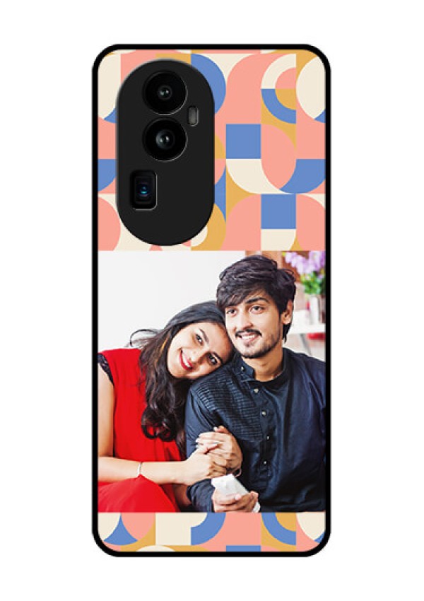 Oppo Reno 10 Pro Plus 5G Photo Printing on Glass Case - Semi-circle Maze Pattern Design