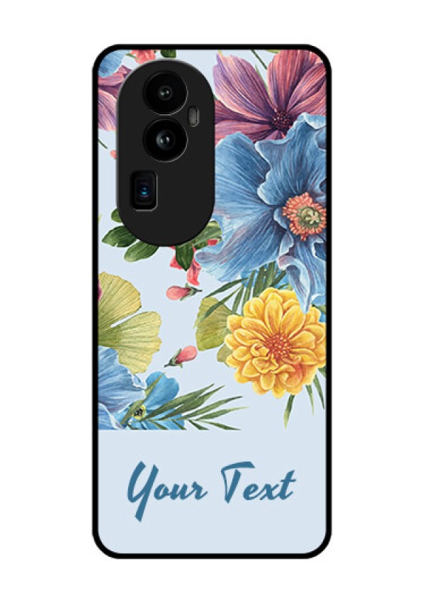 Oppo Reno 10 Pro Plus 5G Custom Glass Mobile Case - Stunning Watercolored Flowers Painting Design