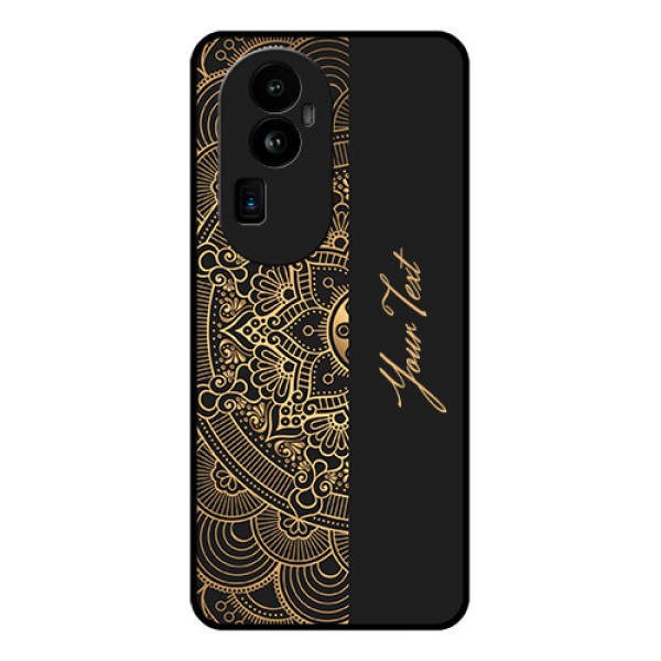 Oppo Reno 10 Pro Plus 5G Photo Printing on Glass Case - Mandala art with custom text Design Oppo Reno 10 Pro Plus 5G Photo Printing on Glass Case - Mandala art with custom text Design