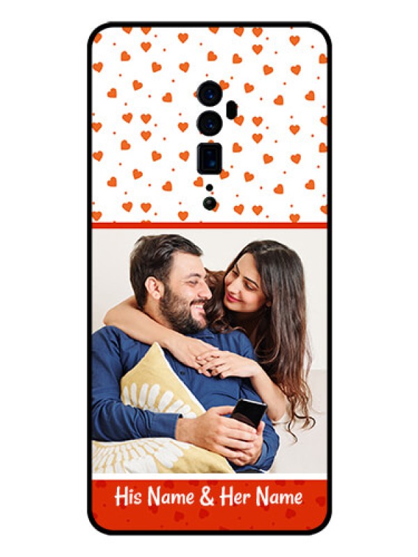 Custom Reno 10x zoom Custom Glass Phone Case  - Orange Love Symbol Design
