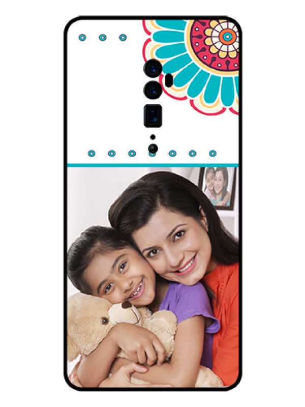 Custom Reno 10x zoom Custom Glass Phone Case  - Flower Design