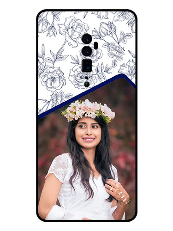 Custom Reno 10x zoom Personalized Glass Phone Case  - Premium Floral Design