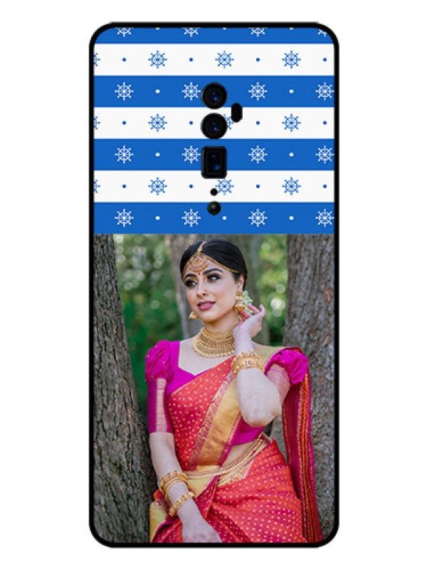 Custom Reno 10x zoom Photo Printing on Glass Case  - Snow Pattern Design